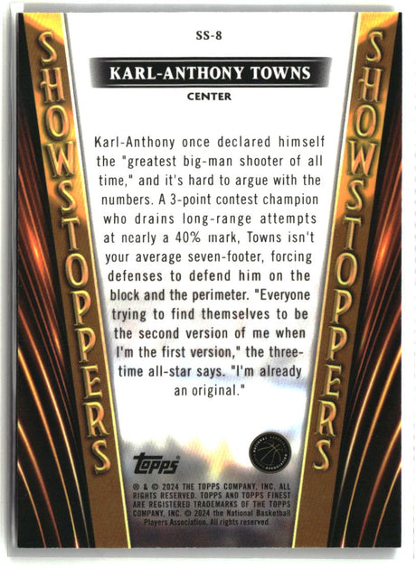 Karl-Anthony Towns 2023-24 Finest Showstoppers Checkerboard Refractors #SS-8
