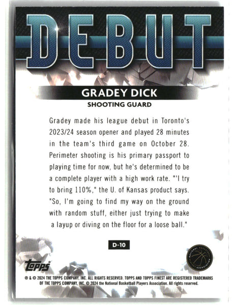 Gradey Dick 2023-24 Finest Debut #D-10