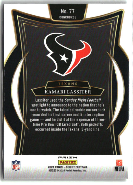 Kamari Lassiter 2024 Panini Select Silver Prizm #77