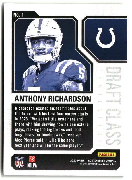 Anthony Richardson 2023 Panini Contenders Draft Class Contenders #1