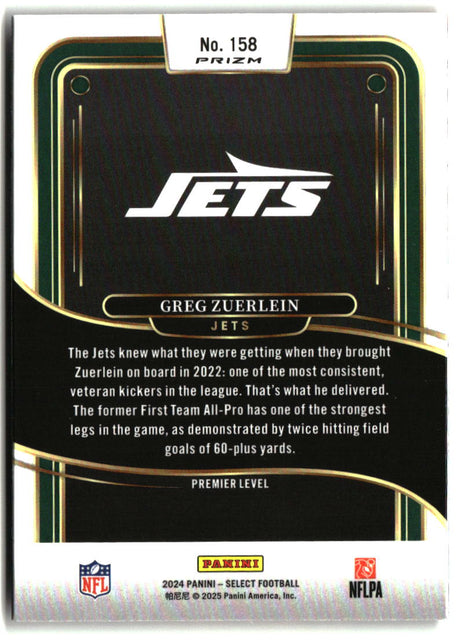 Greg Zuerlein 2024 Panini Select Green & Red Prizm Shock #158
