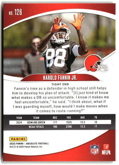 Harold Fannin Jr. 2025 Panini Absolute Retail #126