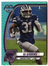 DJ Giddens 2024 Bowman University Chrome Aqua Refractor #33 #/299