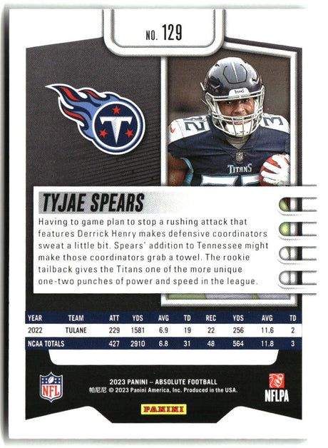 Tyjae Spears 2023 Panini Absolute Retail #129