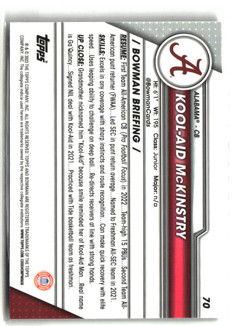 Kool-Aid McKinstry 2023 Bowman University Chrome #70