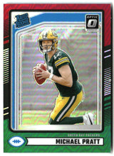 Michael Pratt 2024 Donruss Optic Rated Rookies Preview Red and Green #339
