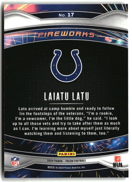 Laiatu Latu 2024 Panini Prizm Fireworks #17