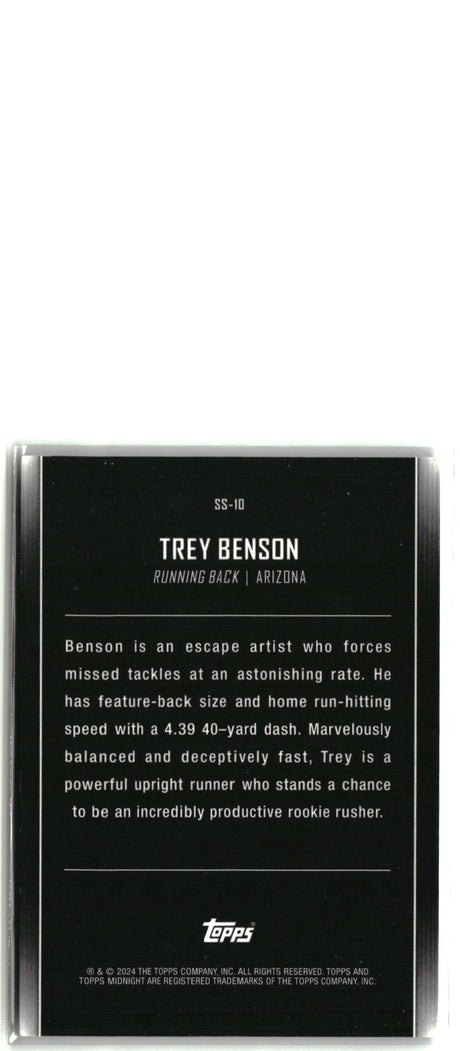 Trey Benson 2024 Topps Midnight Star Studded Dusk #SS-10 #/75