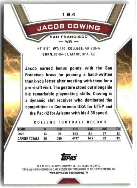 Jacob Cowing 2024 Topps Resurgence #184