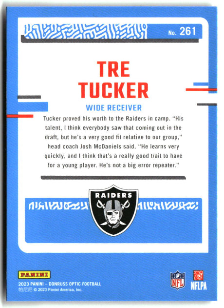 Tre Tucker 2023 Donruss Optic #261