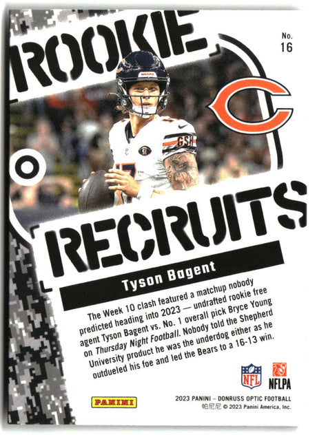 Tyson Bagent 2023 Donruss Optic Rookie Recruits #16