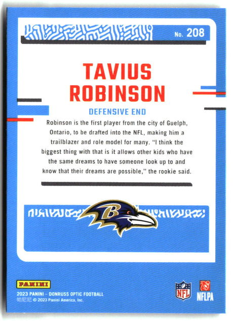 Tavius Robinson 2023 Donruss Optic #208