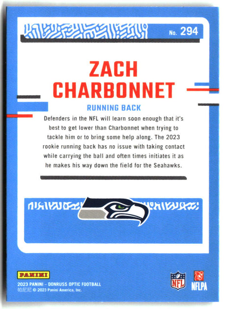 Zach Charbonnet 2023 Donruss Optic #294