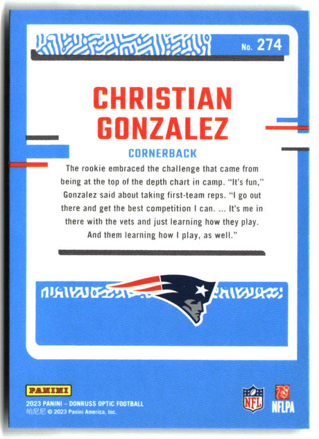 Christian Gonzalez 2023 Donruss Optic #274