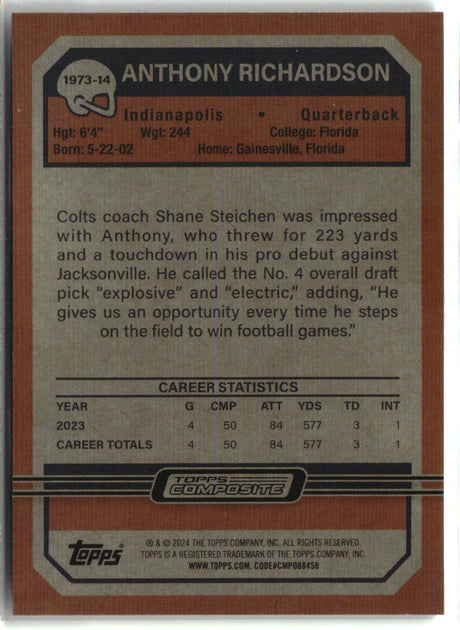 Anthony Richardson 2023 Topps Composite 1973 Topps Football #1973-14