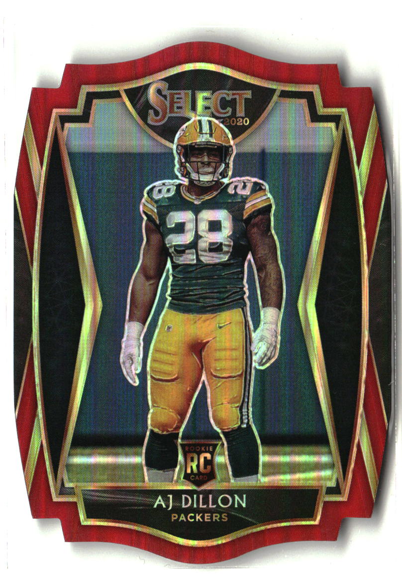 AJ Dillon 2020 Panini Select Red Prizm Die Cut #165
