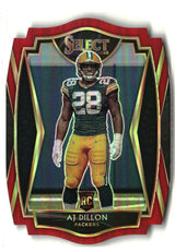 AJ Dillon 2020 Panini Select Red Prizm Die Cut #165