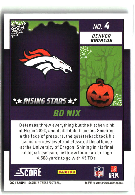 Bo Nix 2024 Score-A-Treat Rising Stars Green Bats #4