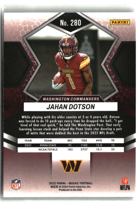 Jahan Dotson 2022 Panini Mosaic #280