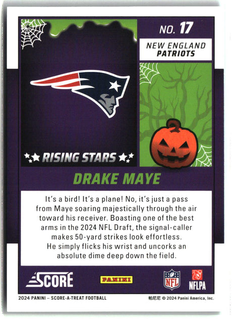 Drake Maye 2024 Score-A-Treat Rising Stars Green Bats #17
