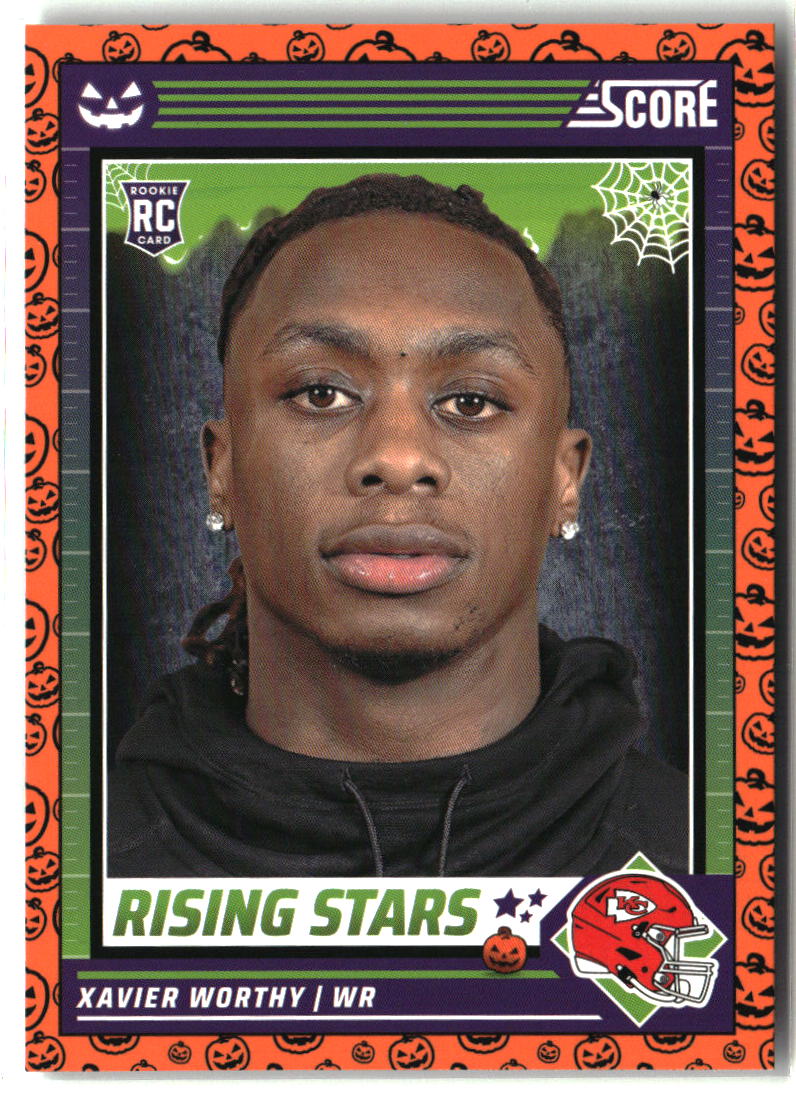 Xavier Worthy 2024 Score-A-Treat Rising Stars Orange Pumpkin #50
