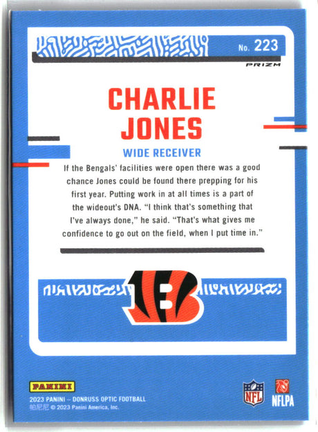 Charlie Jones 2023 Donruss Optic Blue Hyper #223