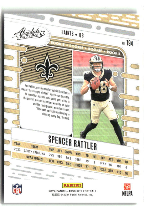 Spencer Rattler 2024 Panini Absolute Retail #194