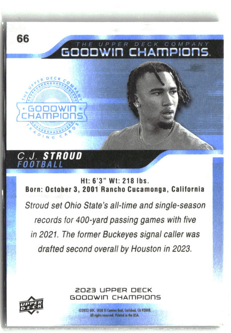 C.J. Stroud 2023 Upper Deck Goodwin Champions #66
