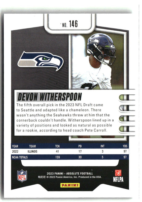 Devon Witherspoon 2023 Panini Absolute Retail #146