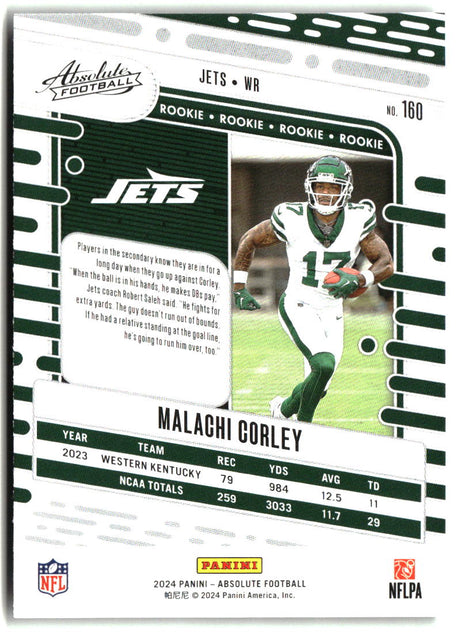 Malachi Corley 2024 Panini Absolute Retail #160