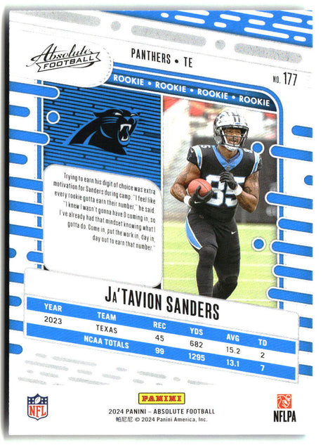 Ja'Tavion Sanders 2024 Panini Absolute Retail #177