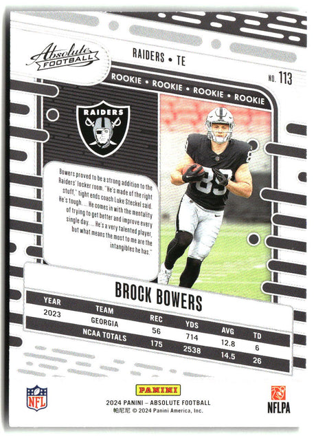 Brock Bowers 2024 Panini Absolute Retail #113