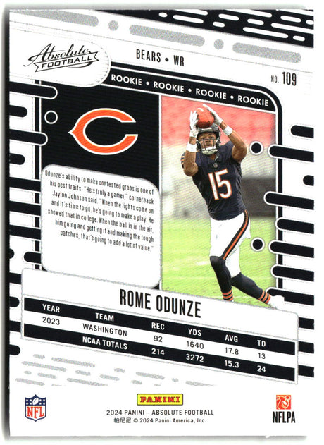 Rome Odunze 2024 Panini Absolute Retail #109