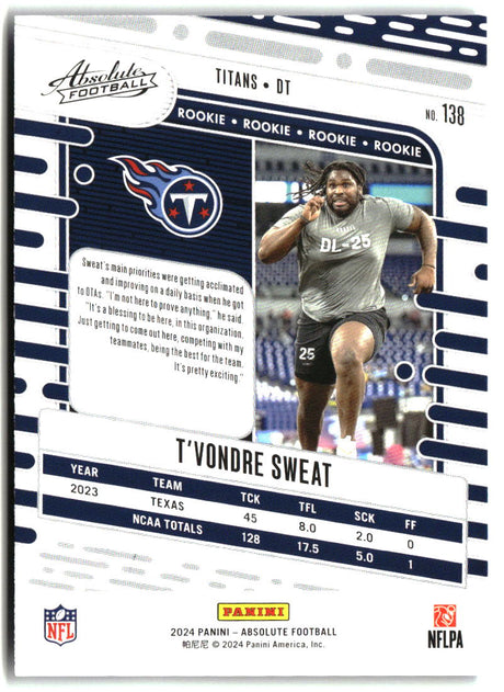 T'Vondre Sweat 2024 Panini Absolute Blue #138