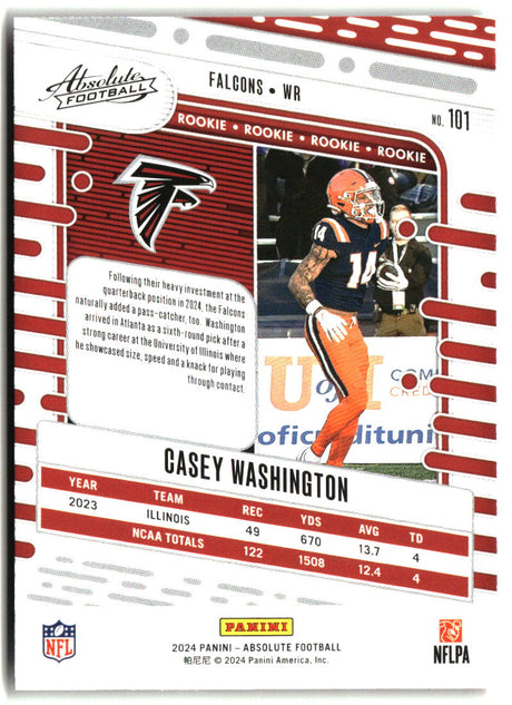 Casey Washington 2024 Panini Absolute Retail #101