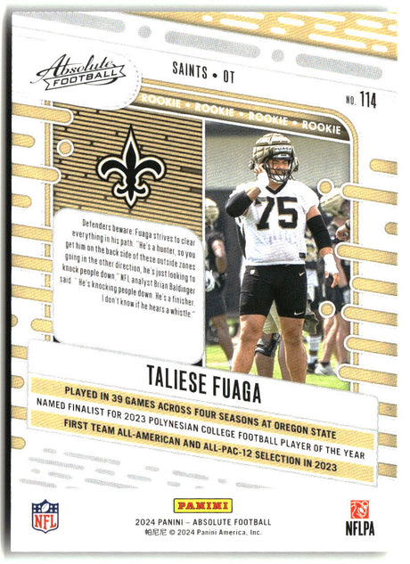 Taliese Fuaga 2024 Panini Absolute Retail #114