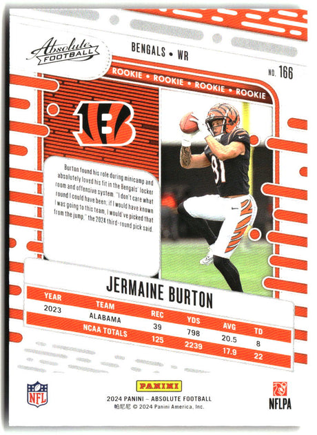Jermaine Burton 2024 Panini Absolute Blue #166