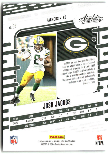 Josh Jacobs 2024 Panini Absolute Blue #38