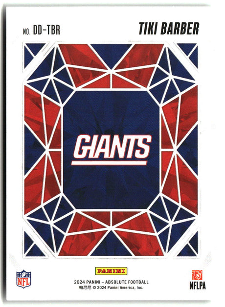 Tiki Barber 2024 Panini Absolute Draft Diamonds #DD-TBR