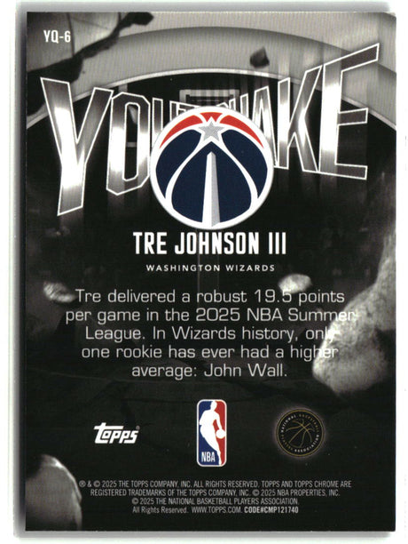 Tre Johnson III 2025-26 Topps Chrome Youthquake #YQ-6