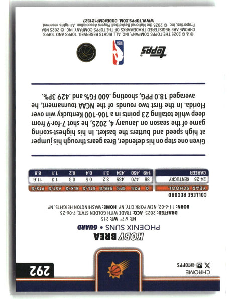 Koby Brea 2025-26 Topps Chrome #292