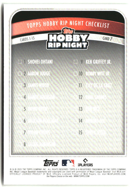 Dylan Crews 2025 Topps Hobby Rip Night #7