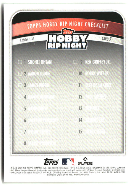 Dylan Crews 2025 Topps Hobby Rip Night #7