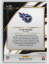 Cam Ward 2025 Panini Select White Prizm Shock #226 /799