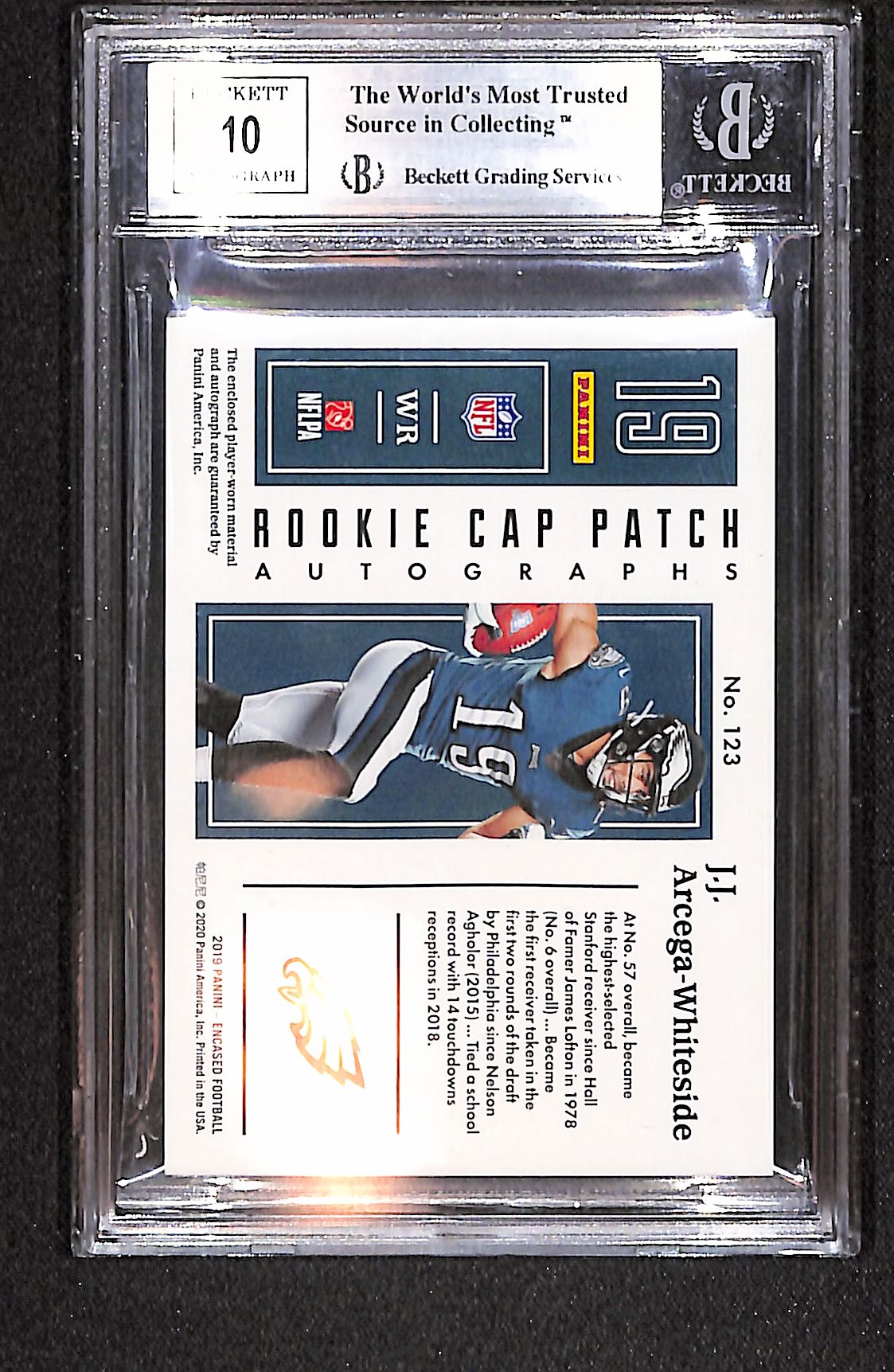 J.J. Arcega-Whiteside 2019 Panini Encased #123 #/50 BGS 9.0