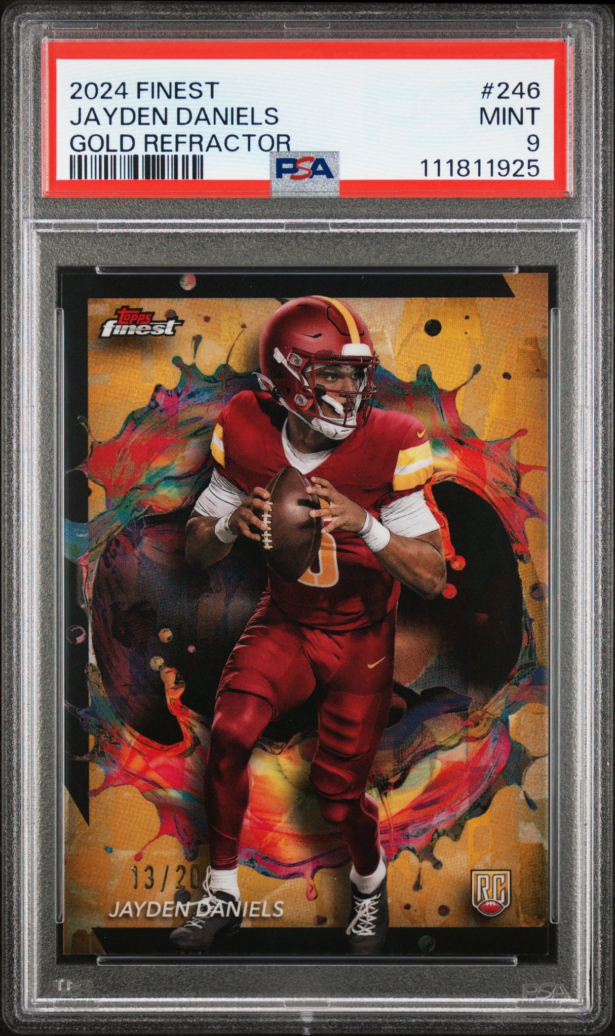 Jayden Daniels 2024 Finest Gold Refractor #246 #/20 PSA 9