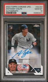 Anthony Volpe 2023 Topps Chrome Update Autographs #AC-AV PSA 10
