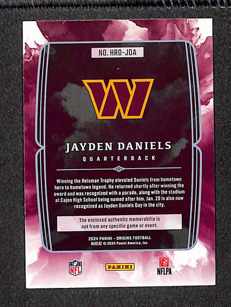 Jayden Daniels 2024 Panini Origins Hometown Roots #HRO-JDA #/99