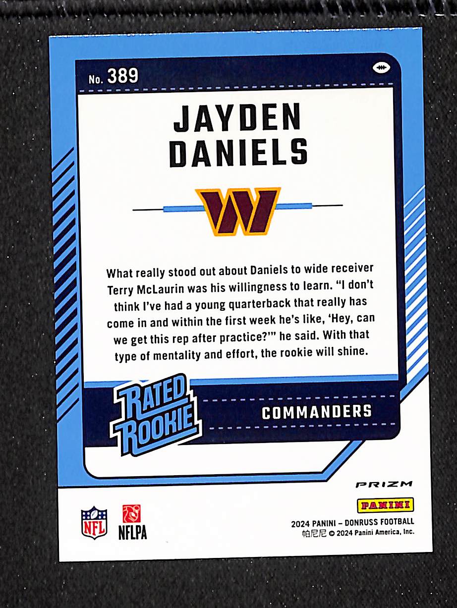 Jayden Daniels 2024 Donruss Optic Rated Rookies Preview Pink #389
