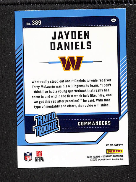Jayden Daniels 2024 Donruss Optic Rated Rookies Preview Pink #389